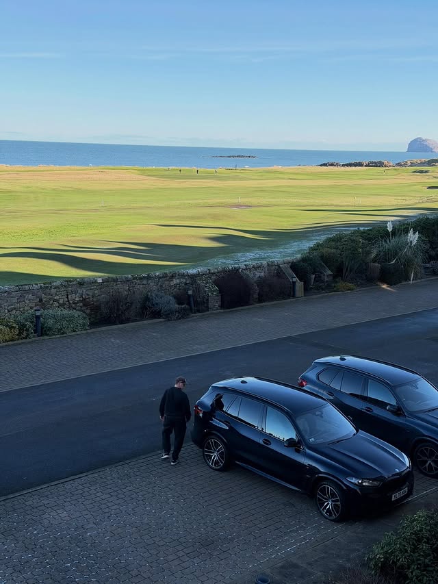 Instagram post by @owenfaz for BMW. Caption reads: [...] Scotland 🏴󠁧󠁢󠁳󠁣󠁴󠁿🏉🏌️‍♂️ Thanks to....