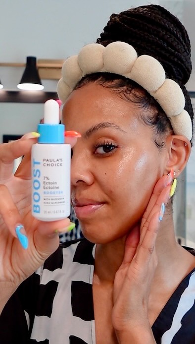 Instagram post by @tayloryourglow for Paulas Choice. Caption reads: Instant Glow ✨⁣
⁣
The @paulaschoice 7% Ectoin....