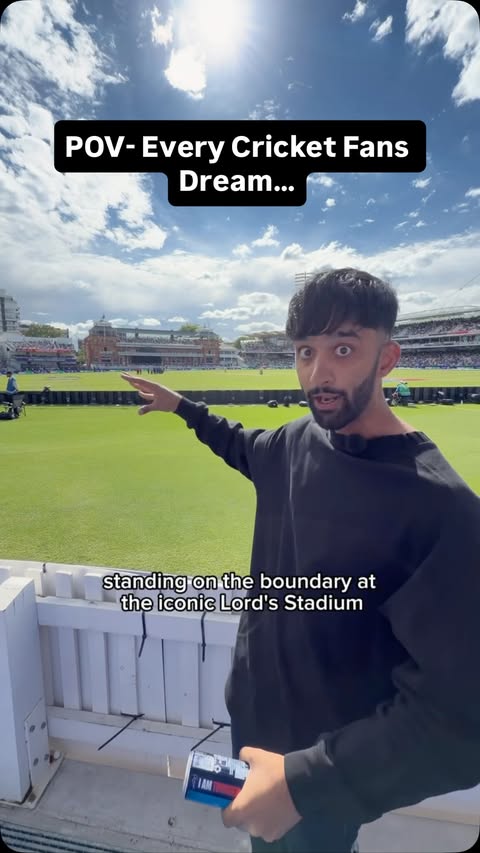 Instagram post by @clubcricketbadger for ICC. Caption reads: [...] Toofani Zone, pitchside at Lords for the....