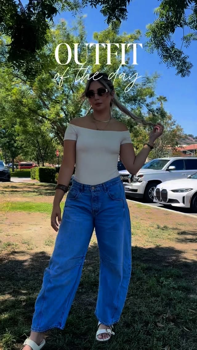 Instagram post by @ohheyitsevee for Reoria. Caption reads: Soft, dreamy, and oh-so-chic – this off-shoulder....