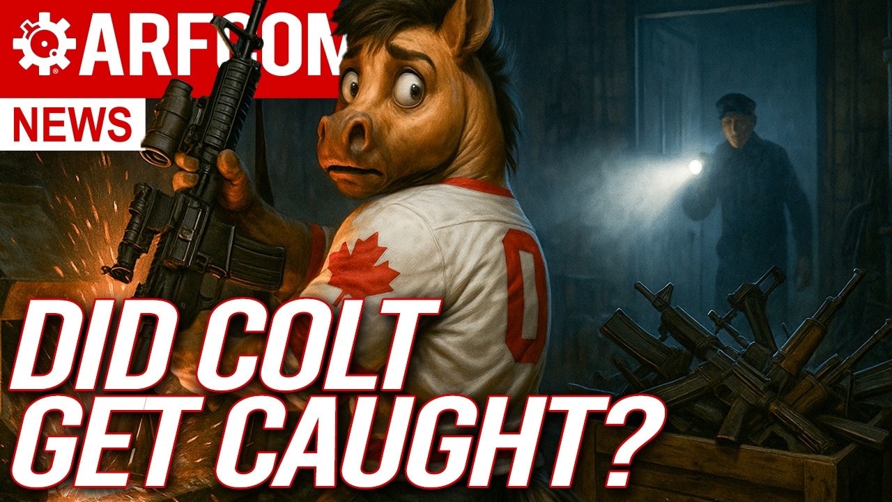 YouTube post by @ARFCOMNews for Vortex Optics. Caption reads: Did Colt Help Canada Destroy Guns? | The Witch....