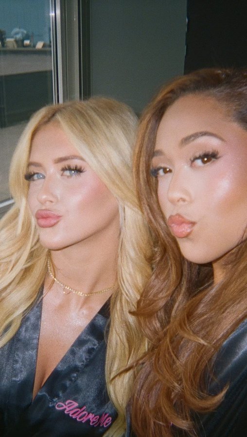 Instagram post by @jordynwoods for Adore Me. Caption reads: Can I pull you for a chat about @adoreme SOFT....