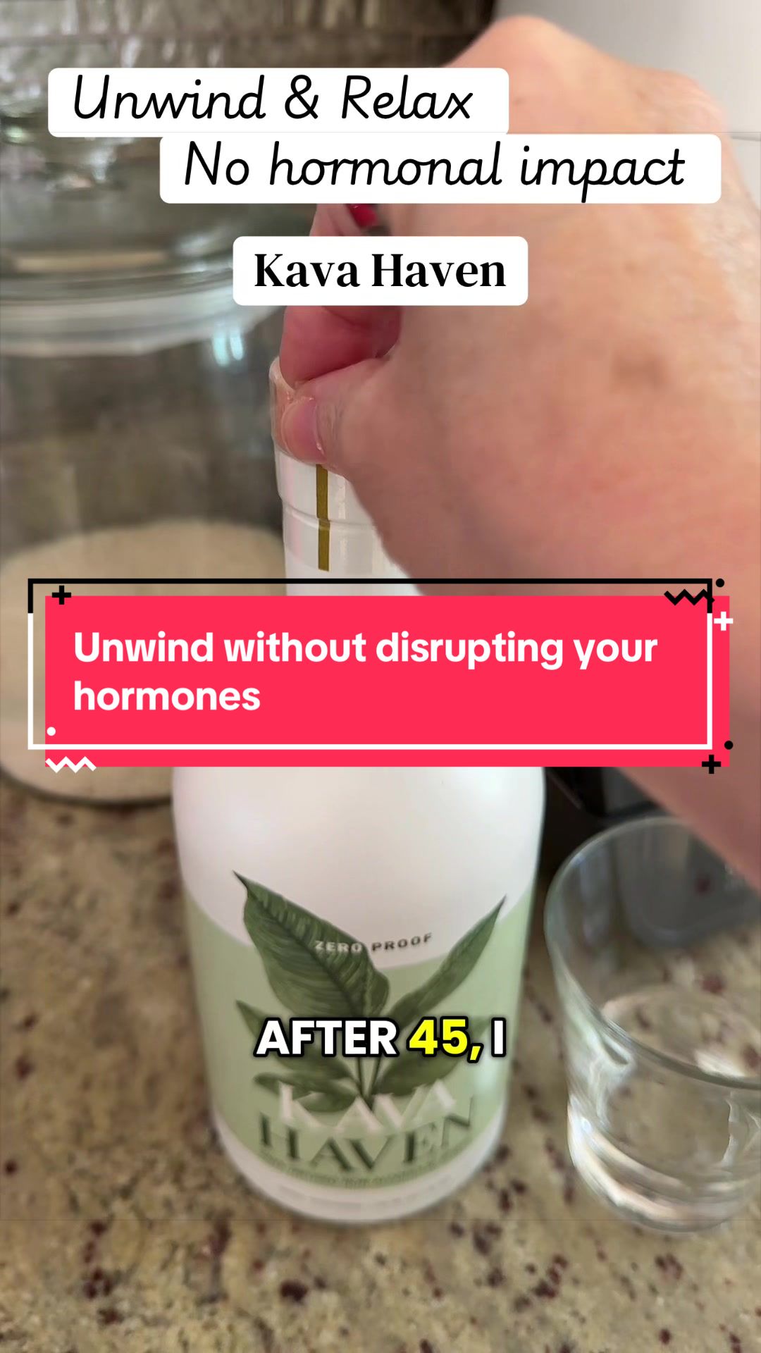 TikTok post by @glendajuliano for Kava Haven. Caption reads: @kavahaven to unwind without disrupting my [...].