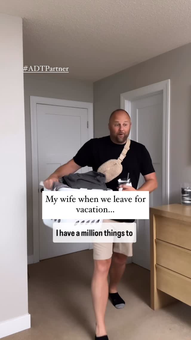 Instagram post by @thevaglefamily for ADT. Caption reads: #ADTPartner #ADTAd Do you have neighbors that you....