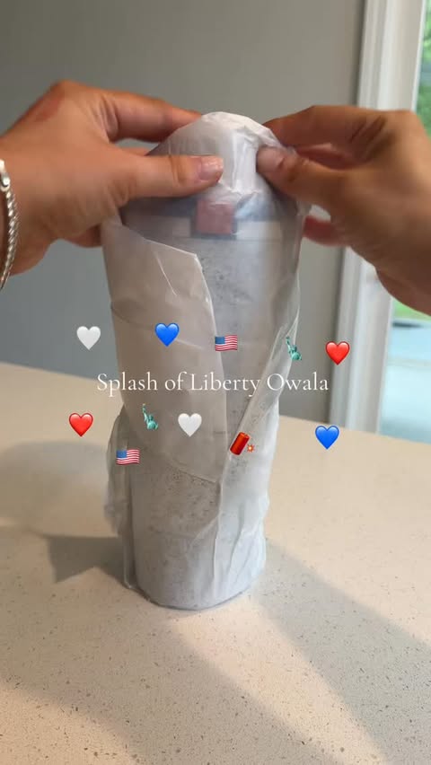 Instagram post by @lindsaynicoleeeee for Owala. Caption reads: [...] 100% chance of selling out 😍🤏🏼❤️🤍💙....