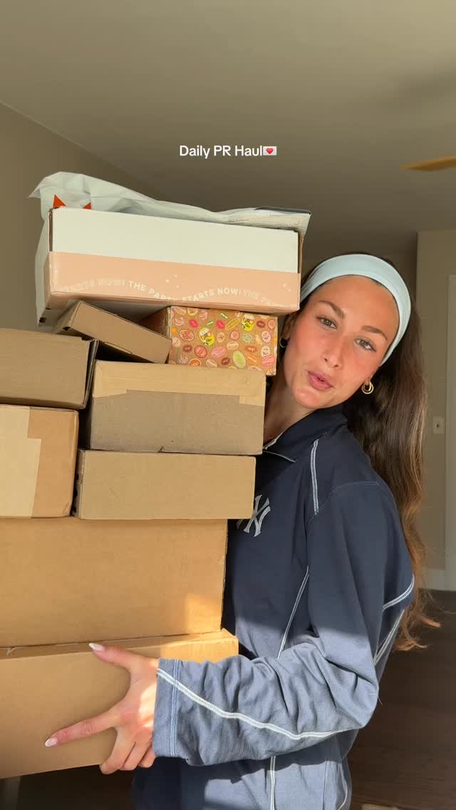 Instagram post by @natalieeraeee for FarmacyBeauty. Caption reads: An entire PR room in the new house....
