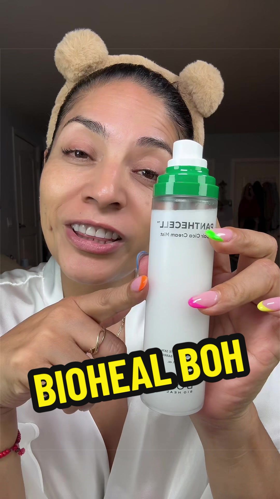 TikTok post by an influencer for BIOHEAL BOH. Caption reads: Repair cica cream mist @BIOHEAL BOH....