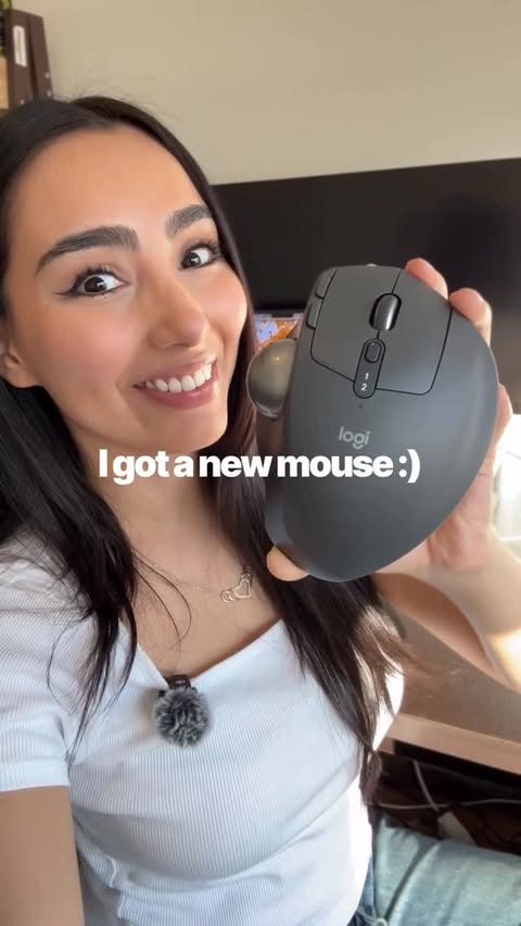 Instagram post by @pikacodes for Logitech. Caption reads: My first trackball mouse!! @logitech MX Ergo S.....