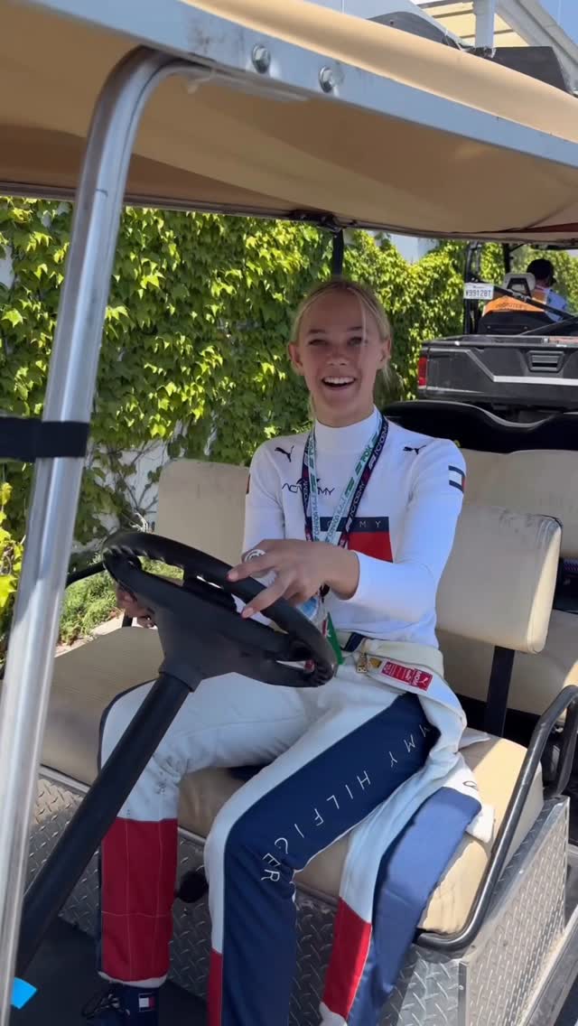 Instagram post by @alba.racing for Tommy Jeans. Caption reads: Behind the scenes of @f1academy race weekend with....