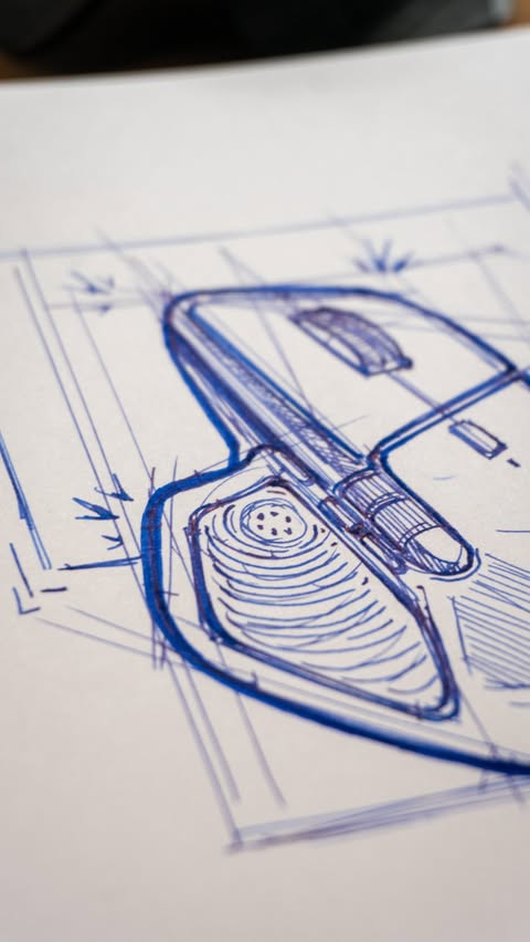 Instagram post by @kaibe.design for Logitech. Caption reads: Sketching the @logitech MX master 4 :)

✨Join the....