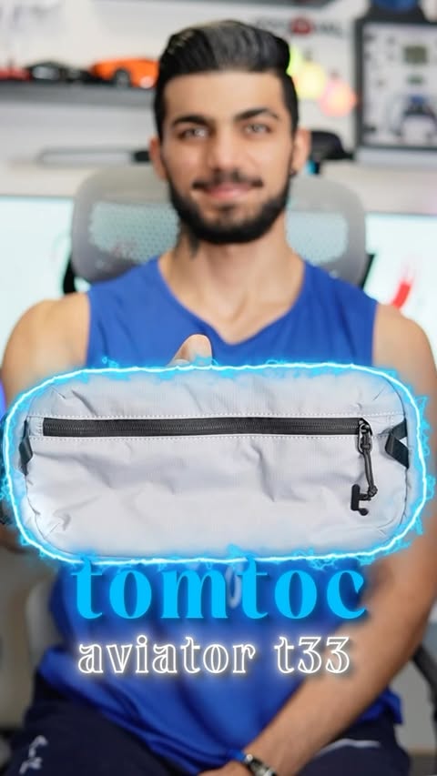 Instagram post by @uniiverse_tech for Tomtoc. Caption reads: tomtoc Light-T12 + Aviator-T33🔥 . Two compact....
