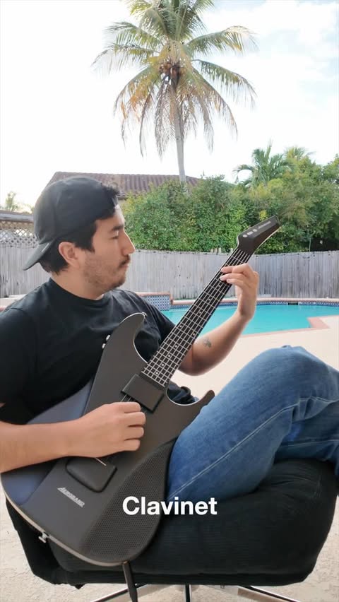 Instagram post by @gab3flow for Aeroband. Caption reads: a few riffs with the @aerobandofficial guitar....