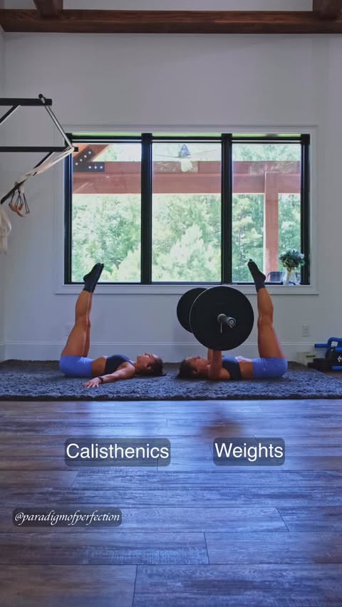 Instagram post by @paradigmofperfection for Transparent Labs. Caption reads: Calisthenics vs weights: around the world leg....