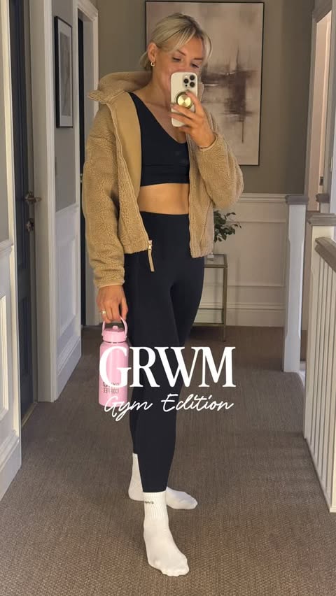Instagram post by @yorkshirehousebuild for Gym+Coffee. Caption reads: AD. GRWM- Gym edition with @gympluscoffee Feeling....