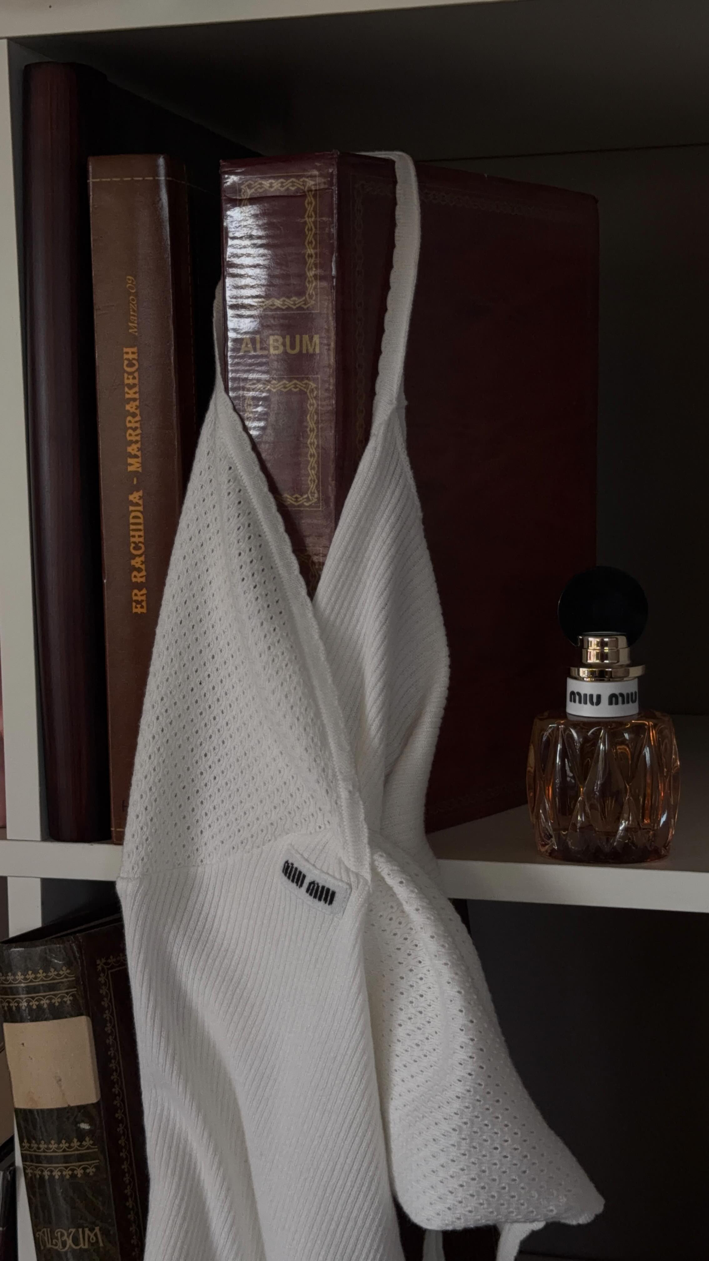 Instagram post by @blancaarimany for Miu Miu. Caption reads: Trying on runaway looks Pt 3. This time - @miumiu....