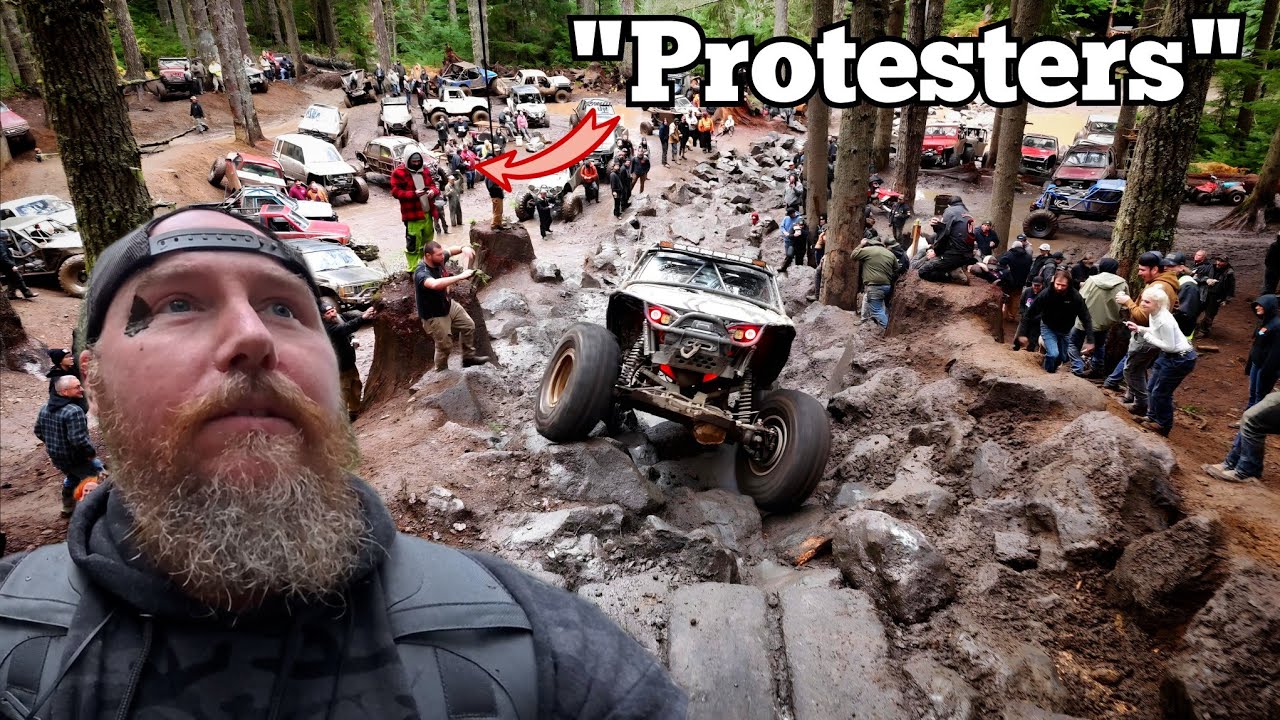 YouTube post by @DirtLifestyle for Dometic. Caption reads: We Crashed the "No kings of Elbe" Protest..
