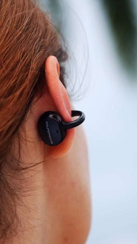 Instagram post by @overswet for SoundPEATS. Caption reads: Meet the new SOUNDPEATS POP Clip2 🔥 Open-ear....