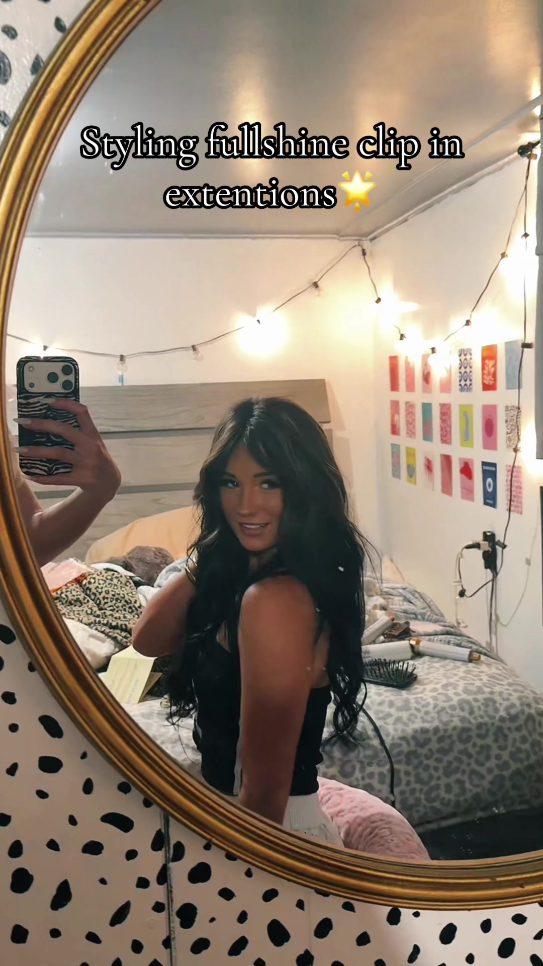TikTok post by @kenzi3.legg for Full Shine Official. Caption reads: Best hair extentions everrr🙌🏻💖 @Full Shine....