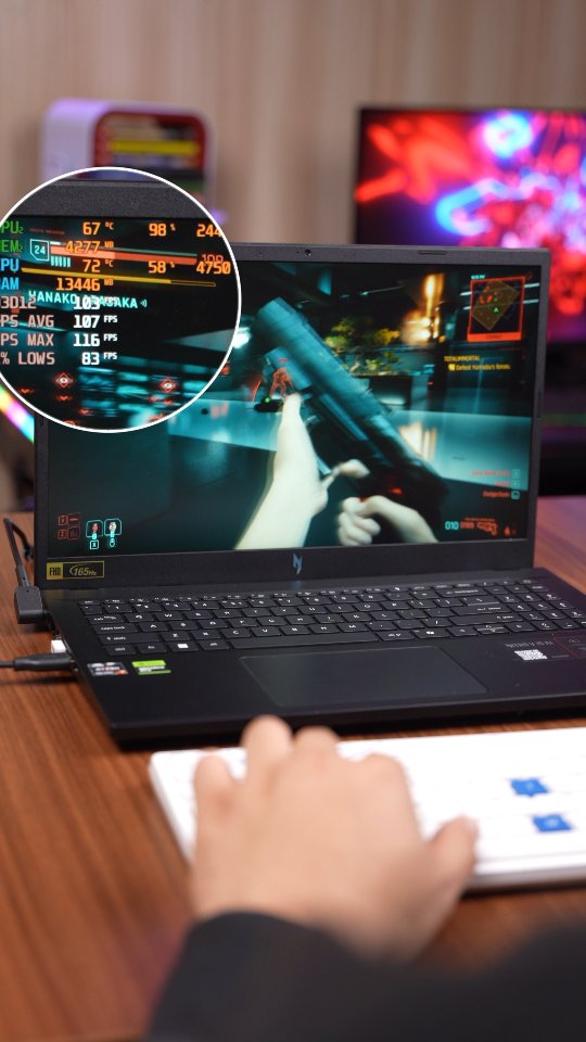 Instagram post by @venomstech for Acer. Caption reads: Acer Nitro V 15 AI - One Of The Most Balanced....