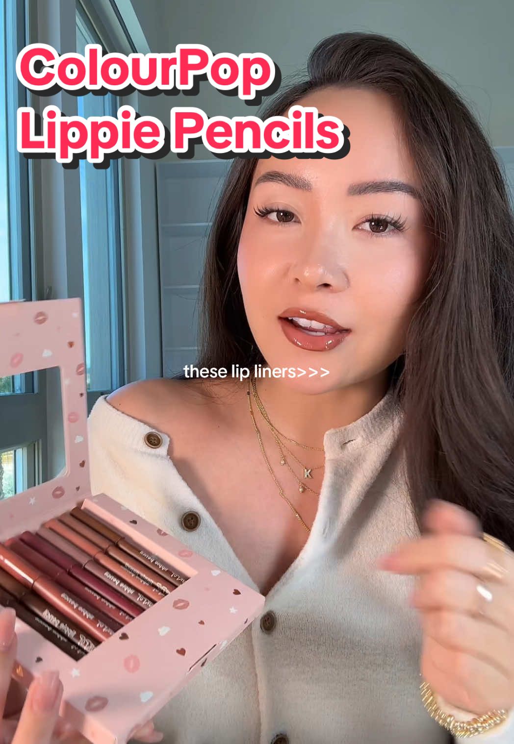 TikTok post by @kylieoguma for IT Cosmetics. Caption reads: These lipliners are so creamy and perfect.....
