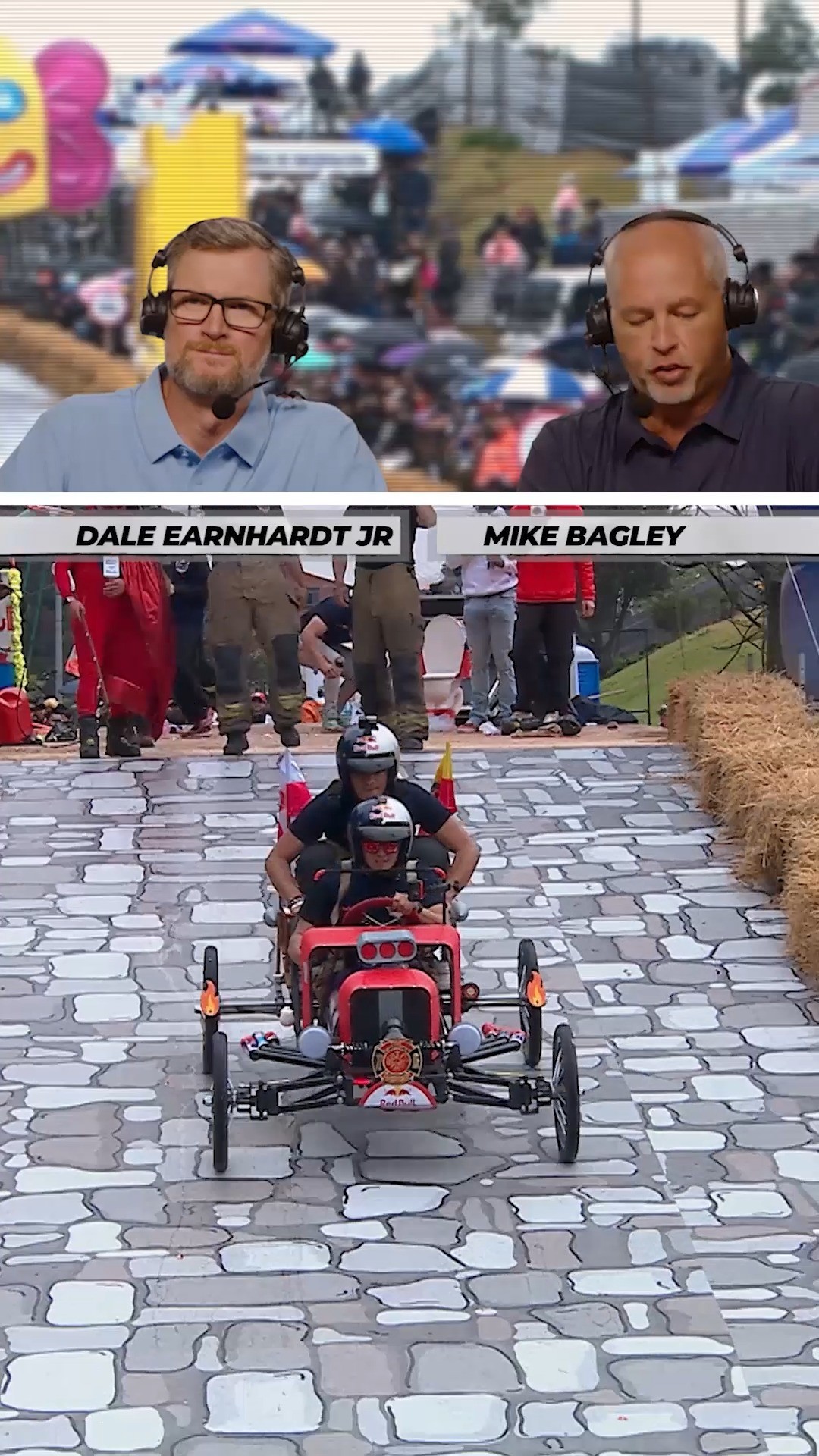 Instagram post by @dalejr for Discovery. Caption reads: Team Fire really put the pedal to the metal… and....