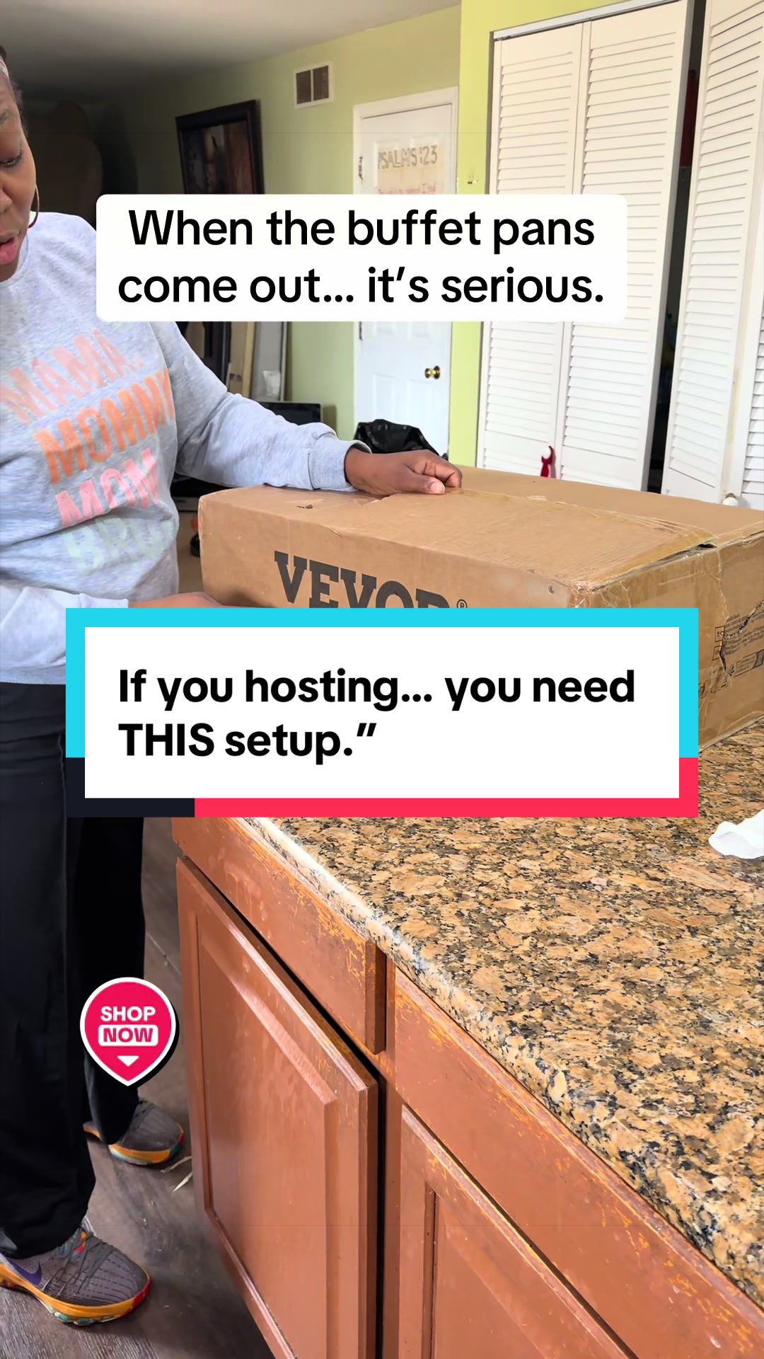 TikTok post by @precioussudz for VEVOR. Caption reads: [...] for your next family function? These Vevor....