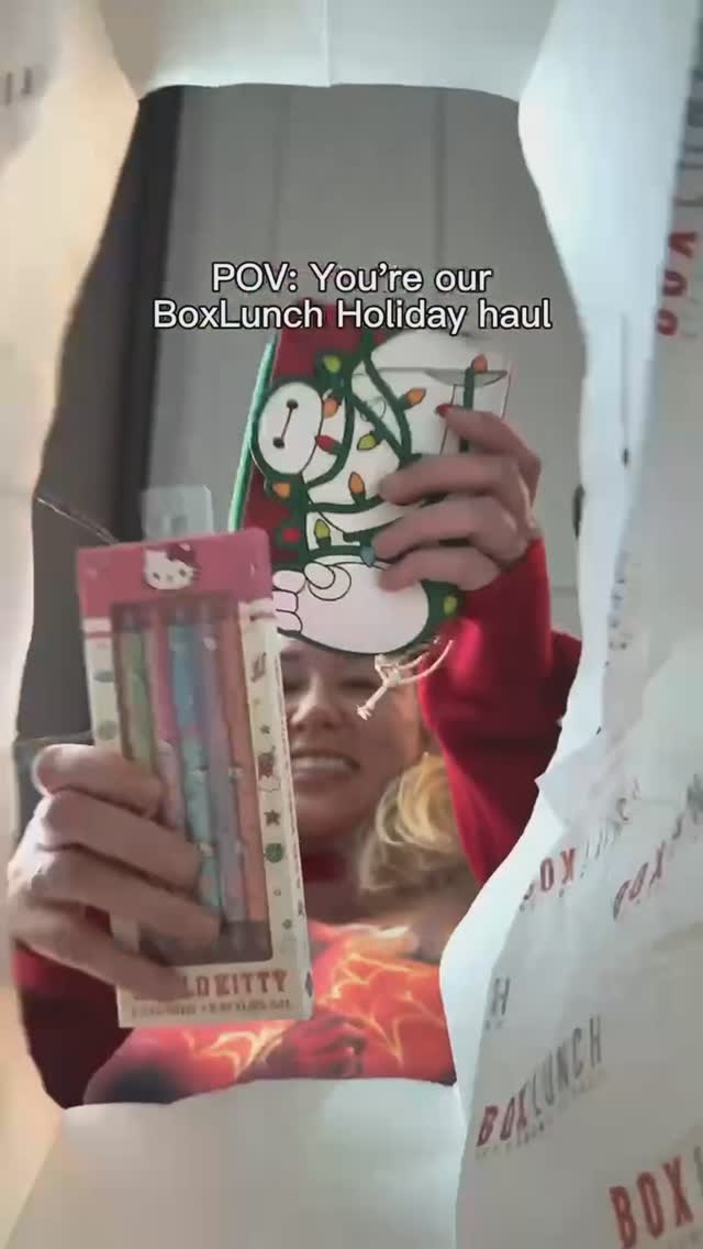 Instagram post by @happilykathy for Boxlunch. Caption reads: #BlackFriday haul! 🛍 What are you getting? BOGO....