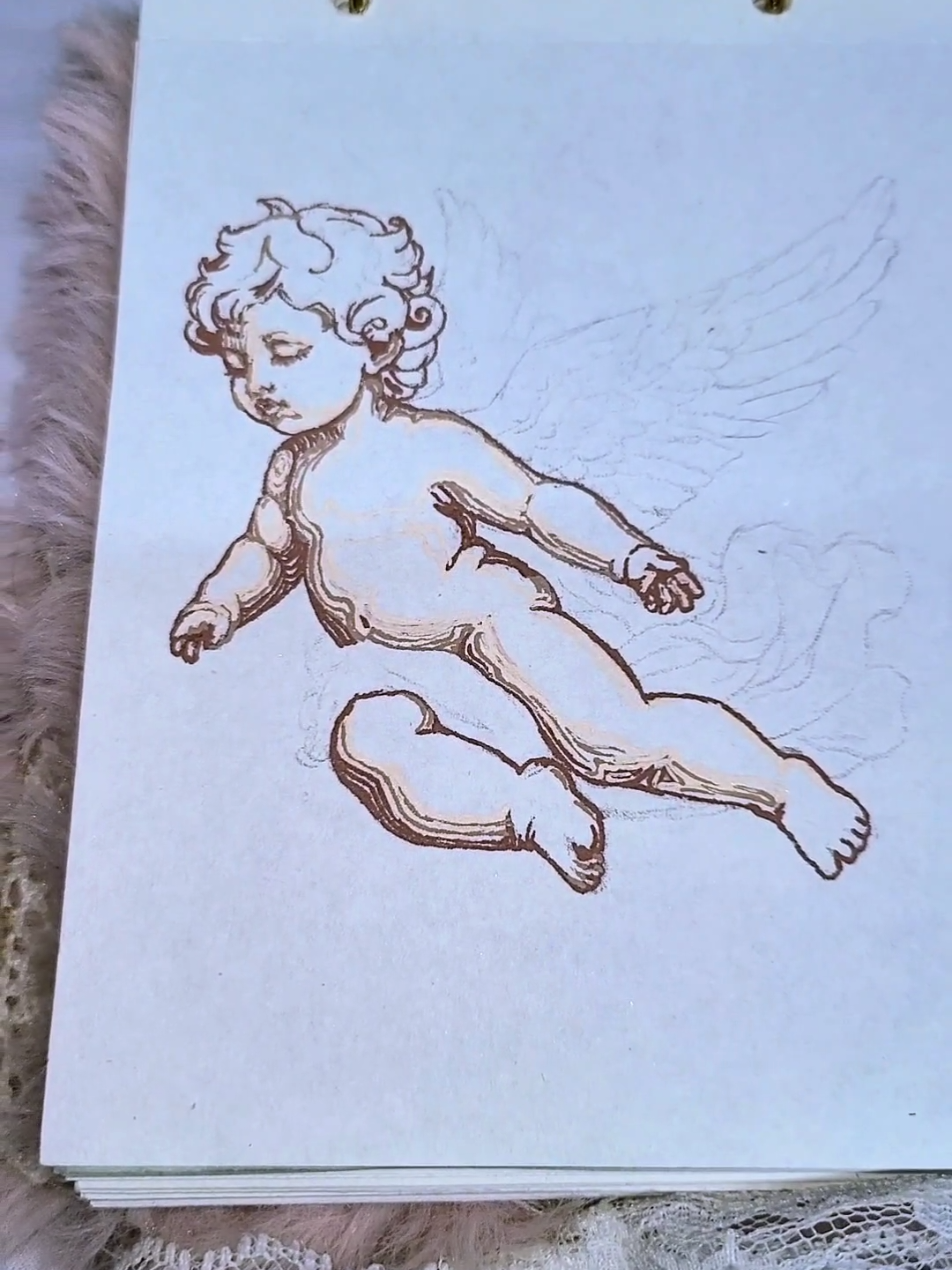 TikTok post by @pamcakesart for Shuttle Art. Caption reads: [...] make sure your using a .6mm gel pen @Shuttle....