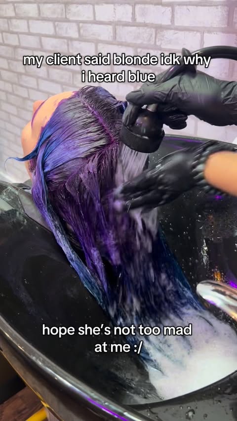 Instagram post by @letmedyeforyou for Wella Professionals. Caption reads: blue is better trust (~^-^)~

color by....