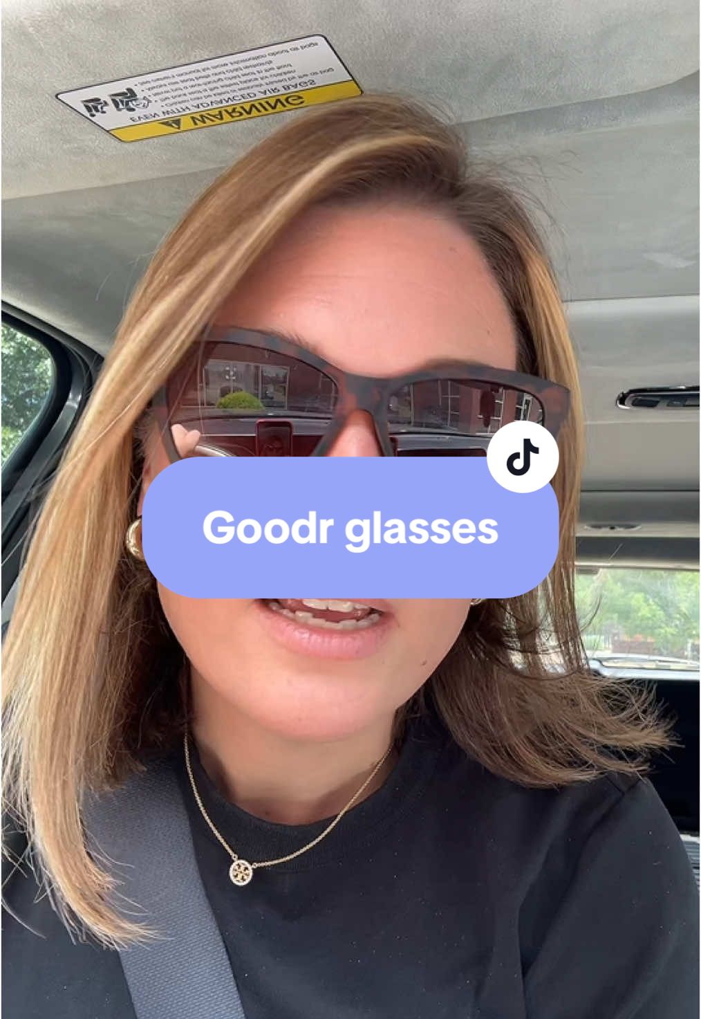 TikTok post by @katiefenstermacher for Goodr. Caption reads: The goodr the glasses the greater you feel! @goodr....