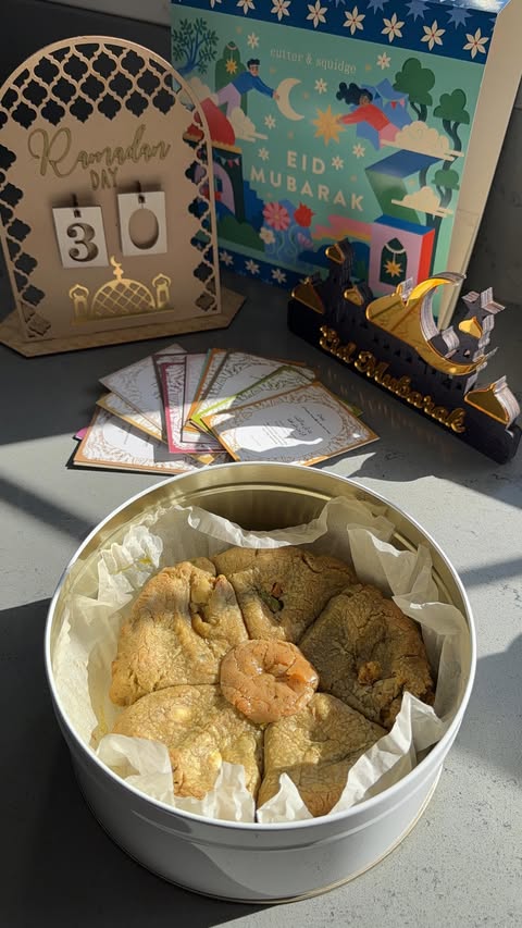 Instagram post by @bitesandflightswithfaye for Cutter & Squidge. Caption reads: AD Eid treats just got better ☪️ @cutterandsquidge....