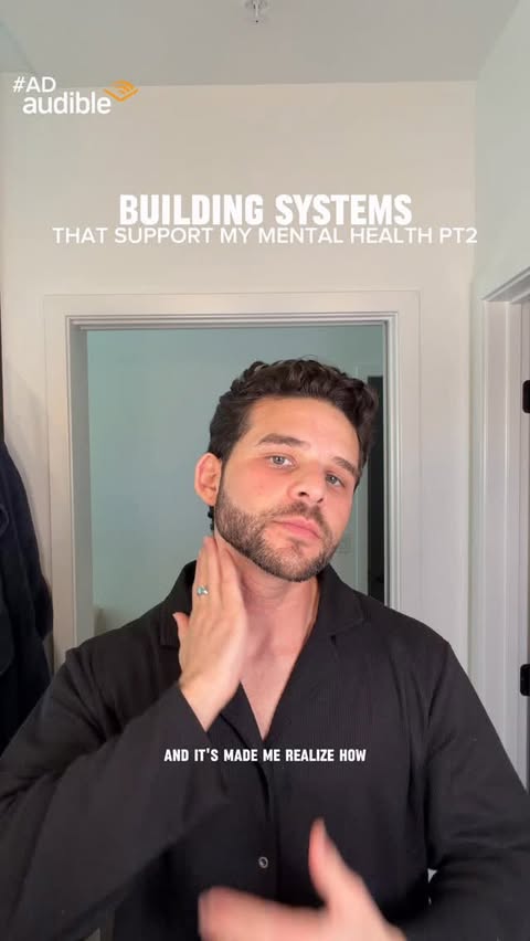 Instagram post by @riquelmejosh for Audible. Caption reads: [...] better systems in my mornings, and @audible....