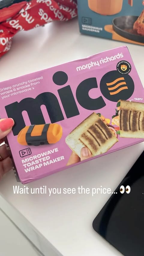 Instagram post by @clairewoodslifestyle for Morphy Richards. Caption reads: Who knew this new @morphyrichardsuk microwave....