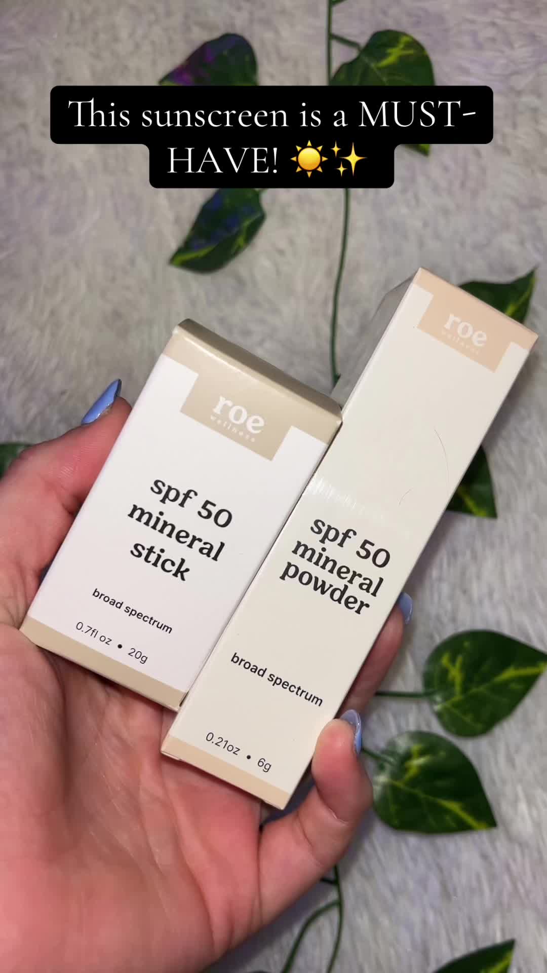 TikTok post by @katelyn03rose for Roe Wellness. Caption reads: [...] got easier! ☀️ This powder SPF from....
