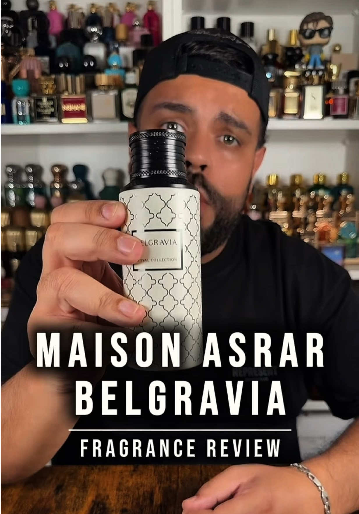 TikTok post by @mrscentimental for Maison Asrar. Caption reads: @Maison Asrar cooked with Belgravia. This smells....