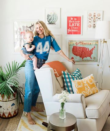 Instagram post by @livingwithleah for Americanflat. Caption reads: [...] help of an art set I created with....