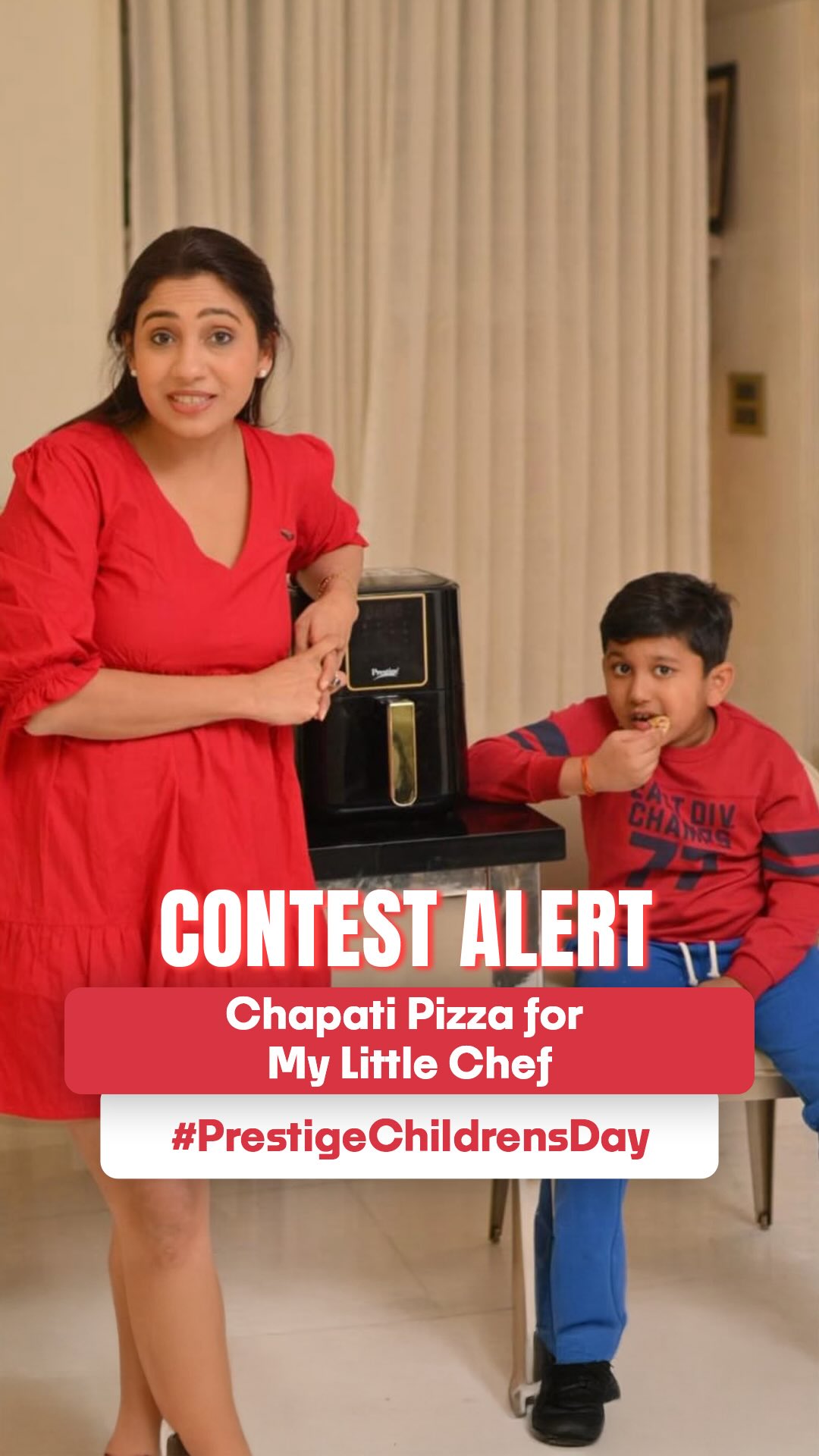 Instagram post by @shivangigoel__ for TTK Prestige. Caption reads: Sab moms ka same struggle hota hai na? healthy bhi....