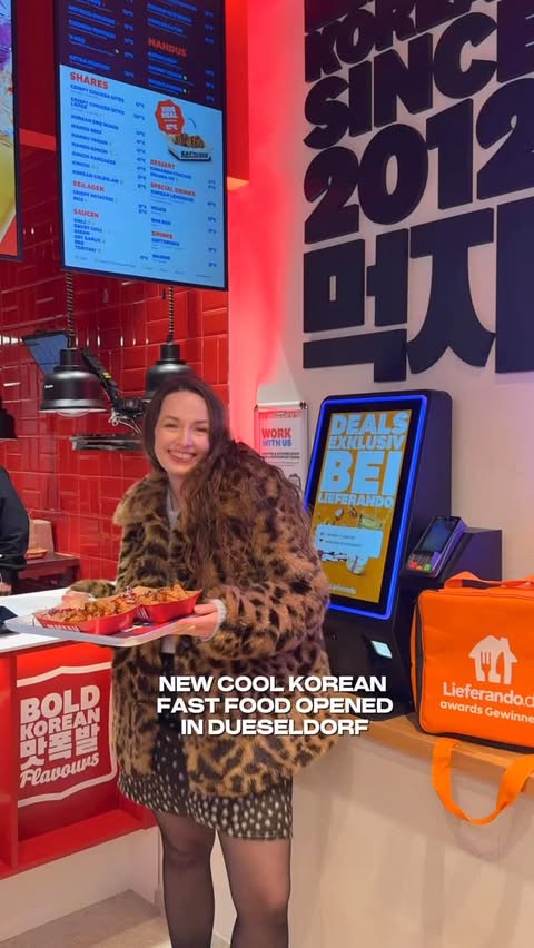 Instagram post by @dusselgirl for Lieferando. Caption reads: [...] the best thing is you can order on....