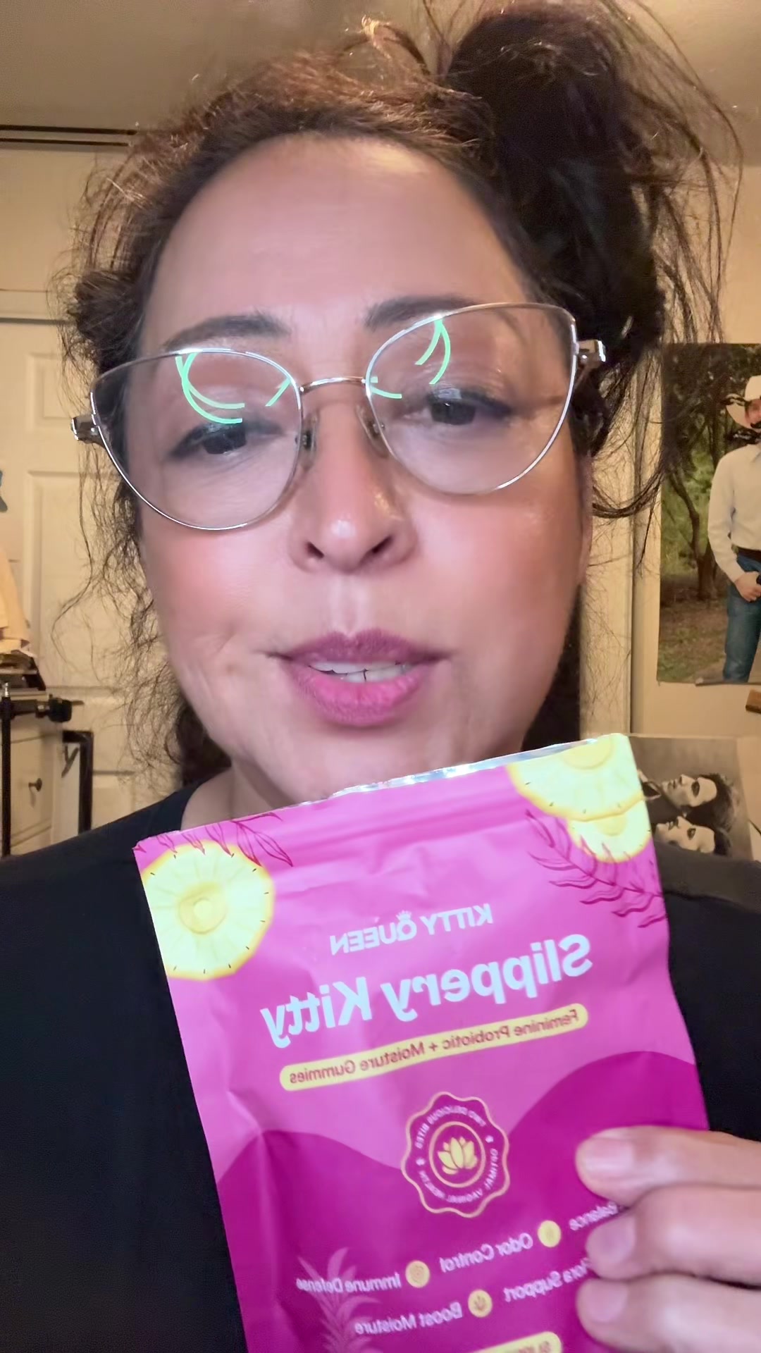 TikTok post by @finallyafox for KittyQueen. Caption reads: [...] I taste good just saying. #tiktokshop....