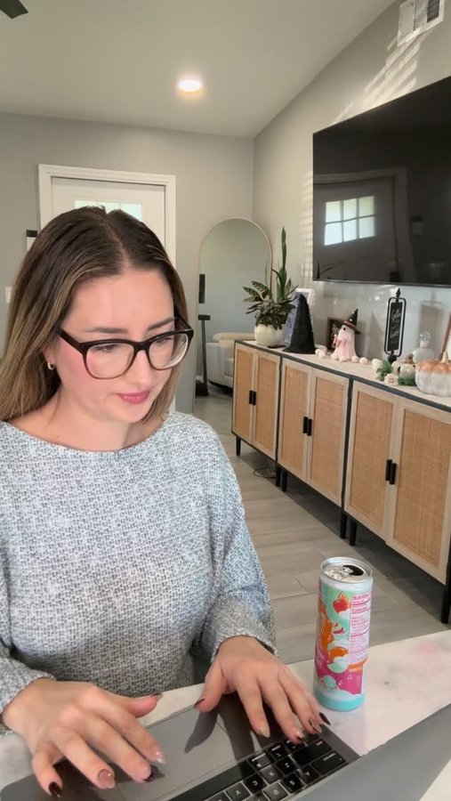 Instagram post by @rachelbreanna_ for Printful. Caption reads: I’ve been in my cozy creative era lately, so I....