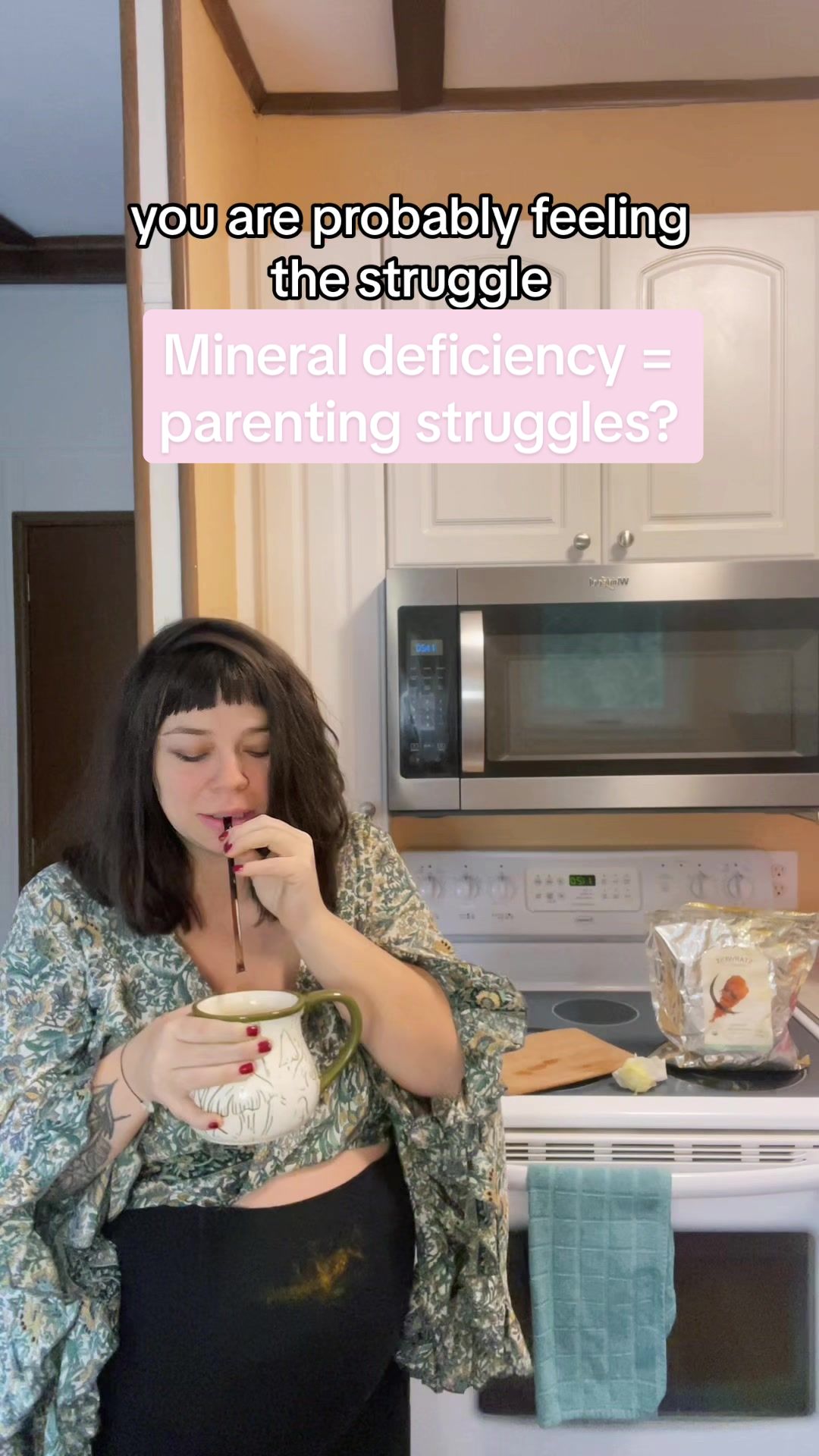 TikTok post by @the_wild_mother for Natural Shilajit. Caption reads: [...] woo, get your minerals right 💃🏼 @Natural....