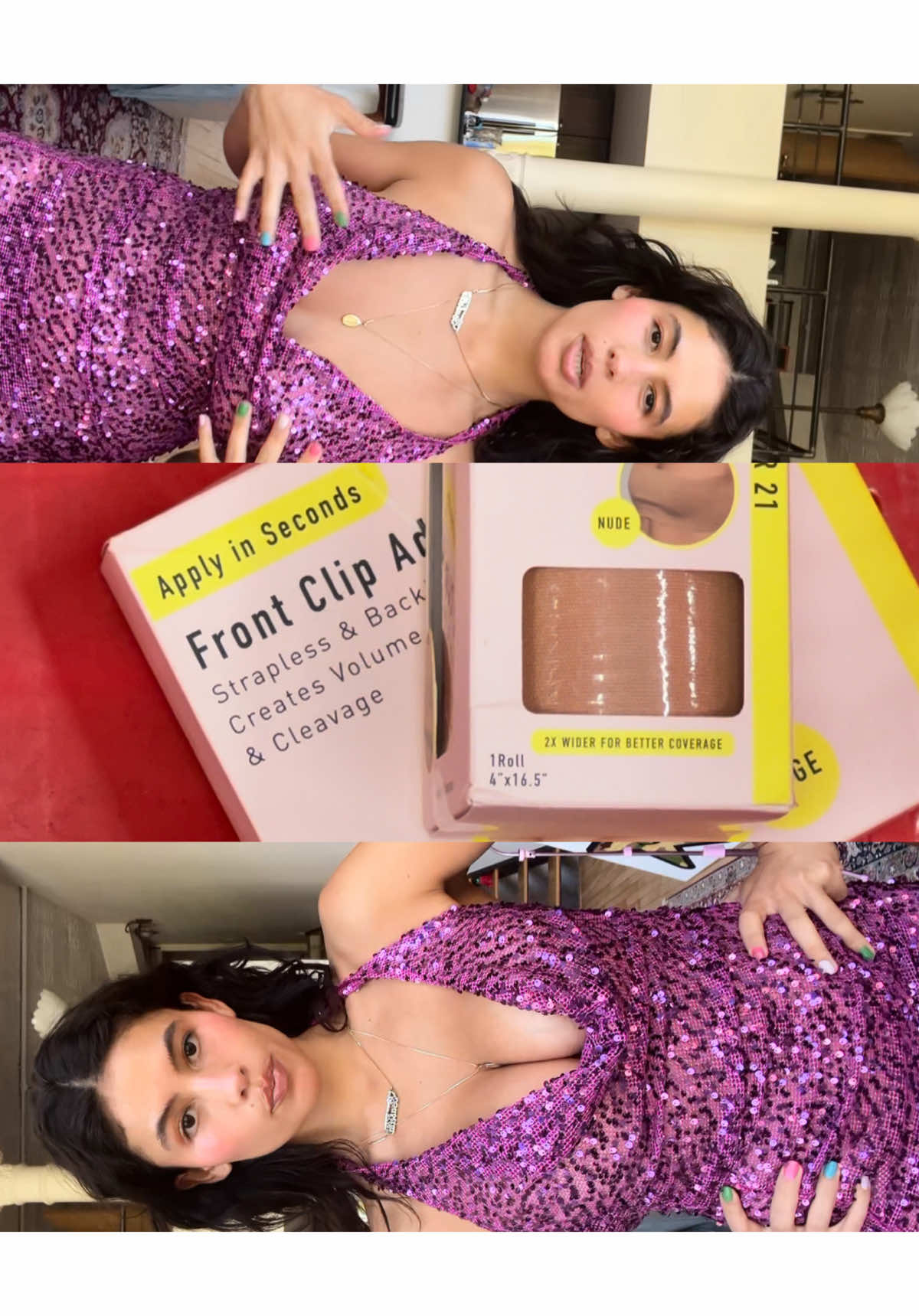 TikTok post by @isabellacarr for Forever21. Caption reads: ultimate fashion hack ✨ shop the products in....