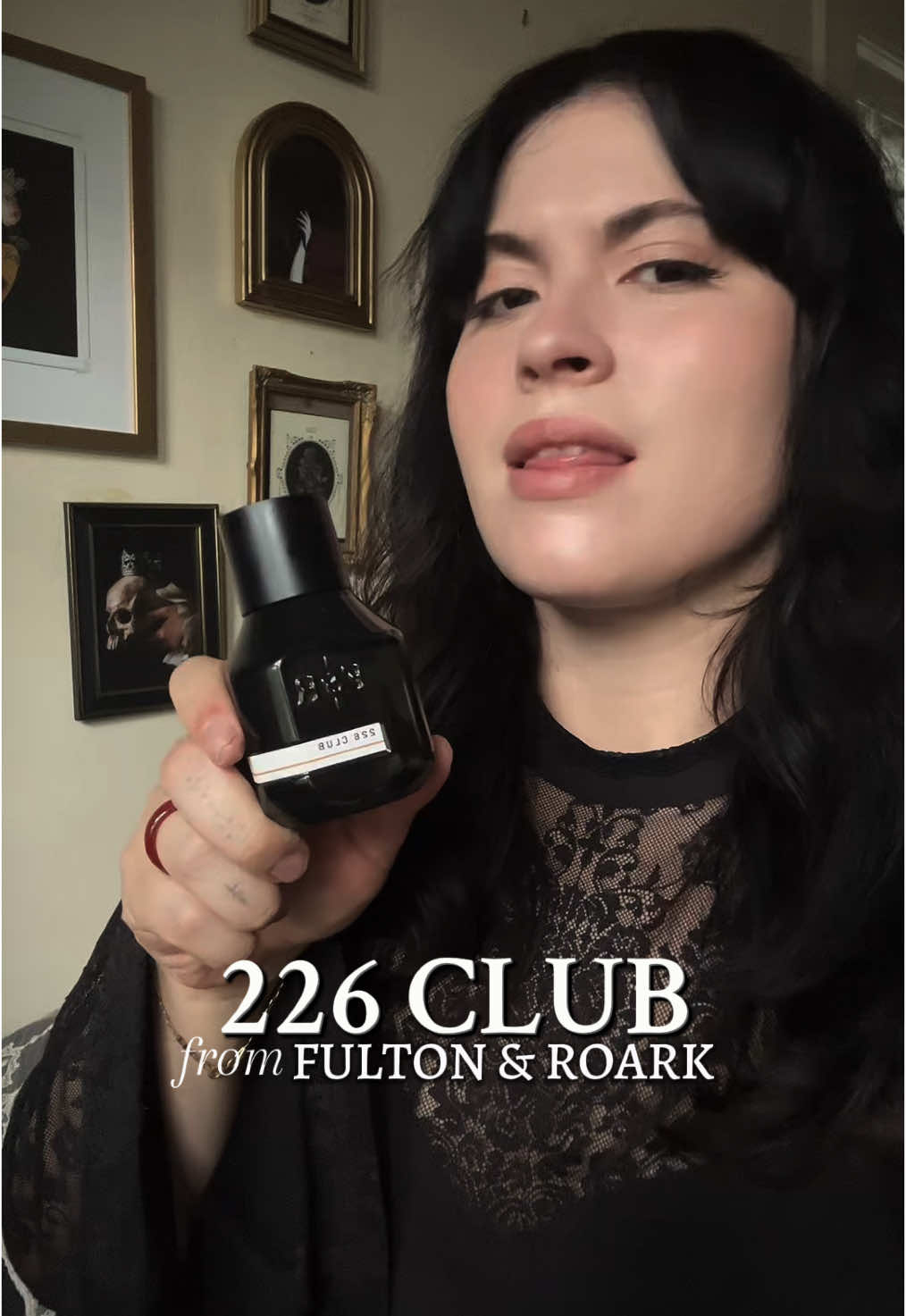 TikTok post by @thewolfinlace for Fulton & Roark. Caption reads: Let’s talk about the 226 club from @Fulton & Roark....