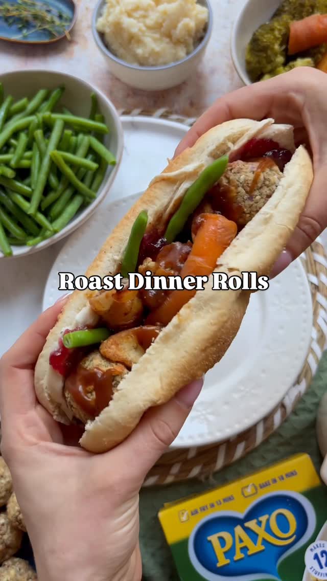 Instagram post by @chloeandleox for BuzzFeed. Caption reads: #ad A full roast dinner… turned into roast rolls!....