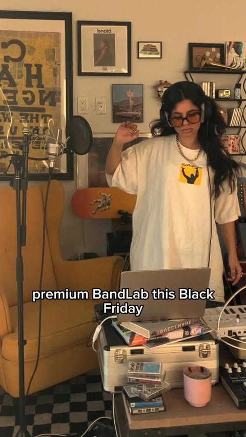 Instagram post by @heyimnoabar for BandLab. Caption reads: Produce on @bandlab with me! Don’t miss their....