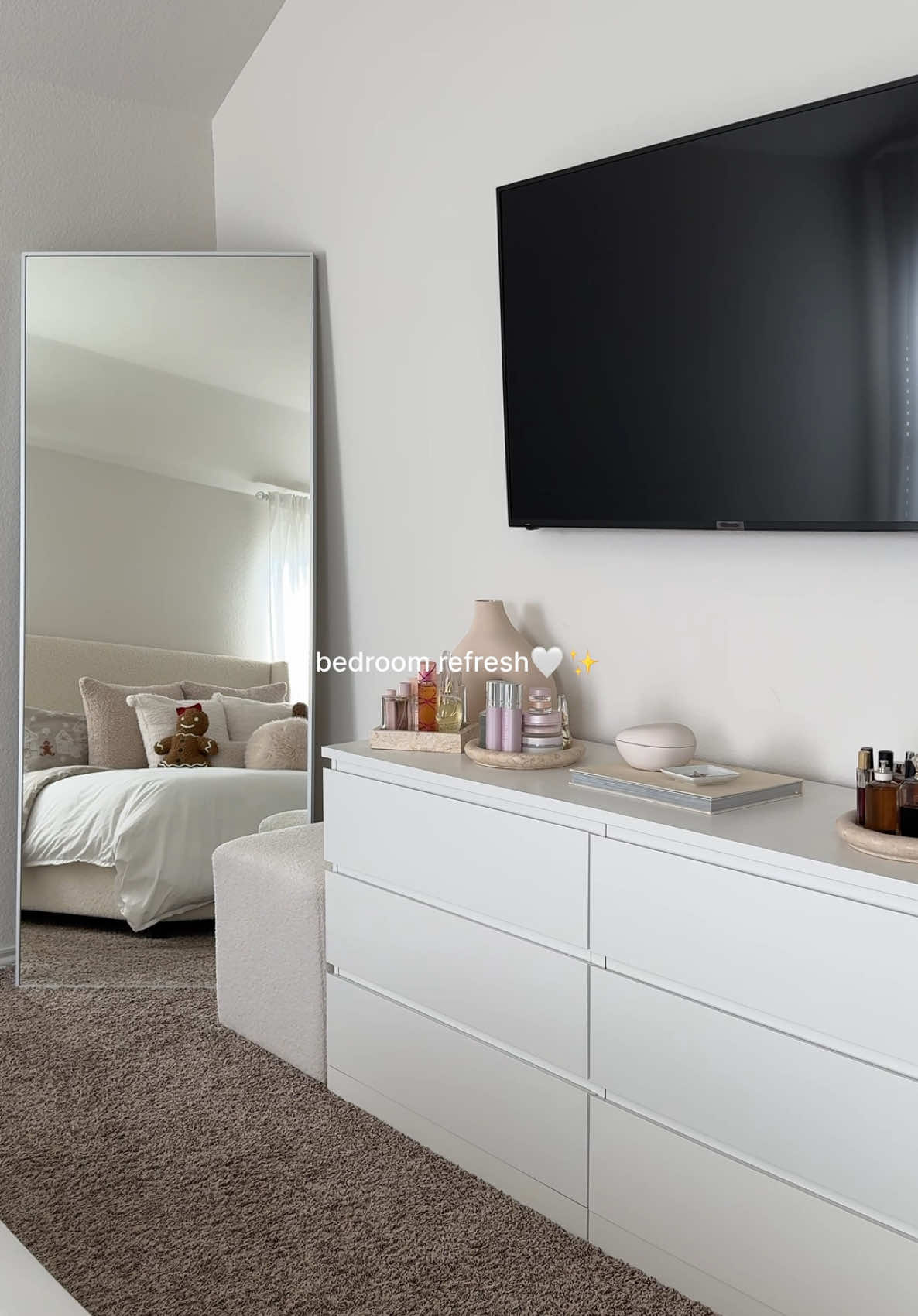 TikTok post by @lovedaci for IKEA USA. Caption reads: AD | let’s refresh my bedroom with finds from my....