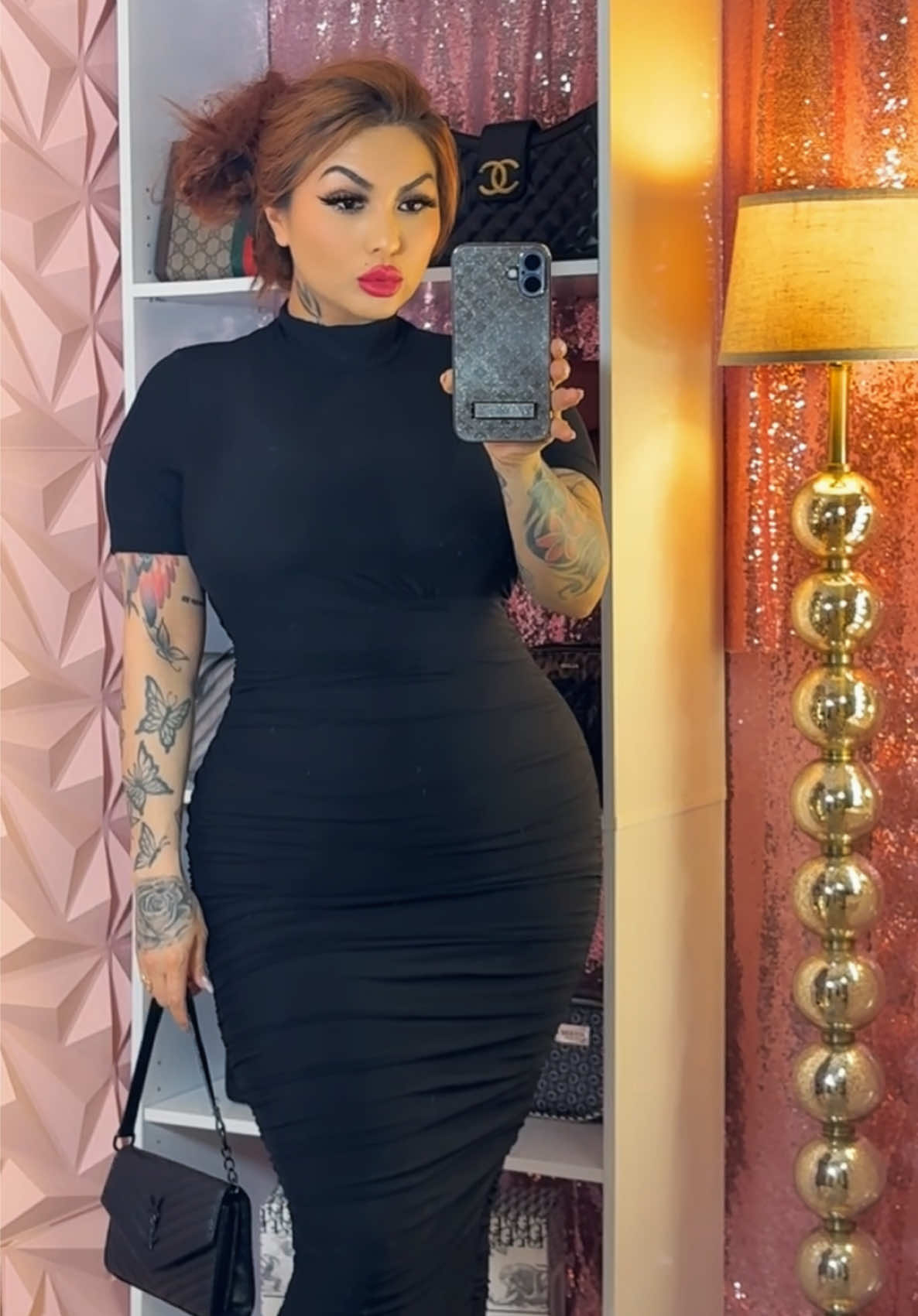 TikTok post by @vanessam508 for OYS-beauty. Caption reads: 🖤😍😍 @OYS-beauty #dress #outfitideas....