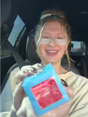 TikTok post by @emilykateee8 for 7 Brew. Caption reads: WE GOT IT🥳🧊💕 #7brewdoh @7brewcoffee #CapCut.