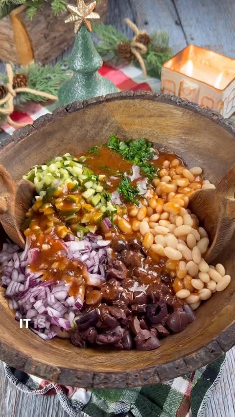 Instagram post by an influencer for Sadaf Foods. Caption reads: Bean Salad- a staple across Orthodox cultures for....