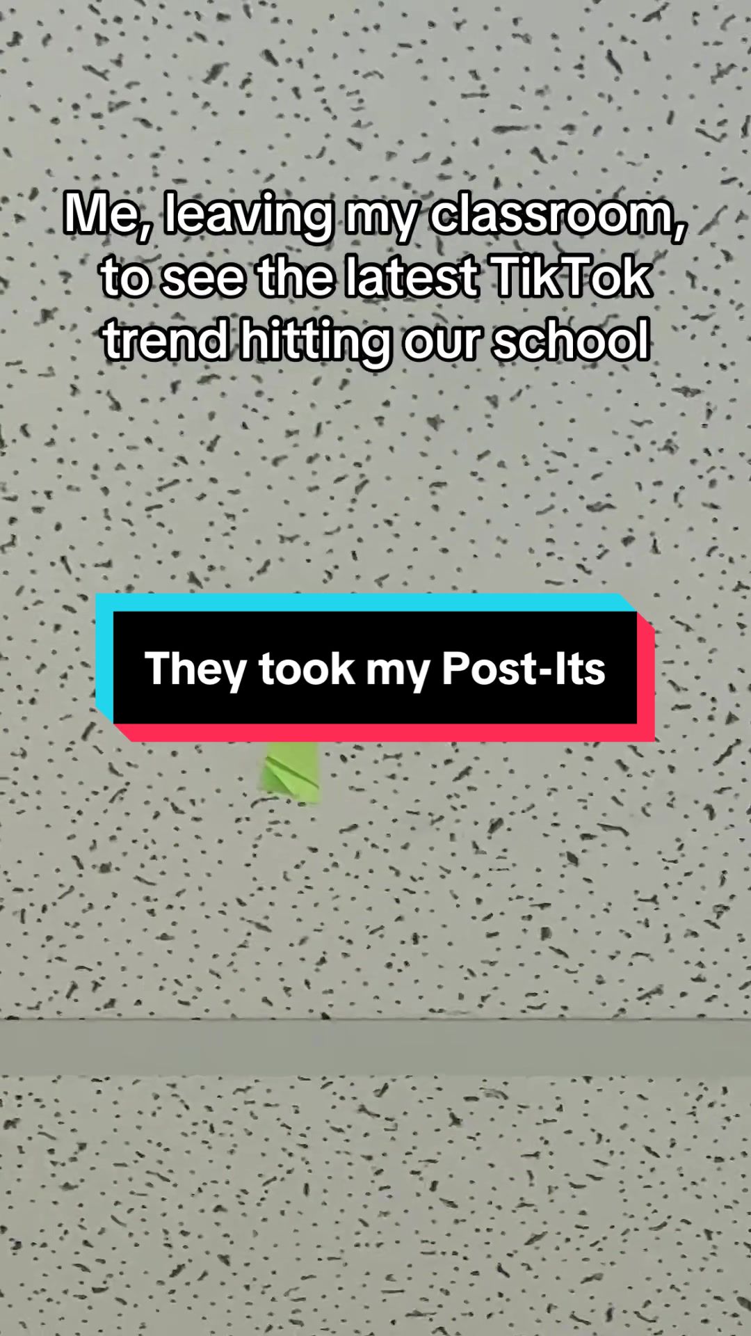 TikTok post by @musicteachmama for Post-it. Caption reads: Add @Post-It notes to the list of things I can’t....